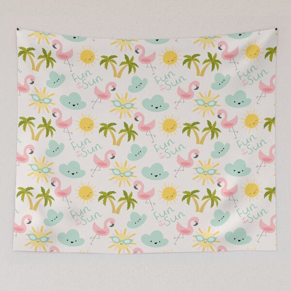 Item preview, Summer Vacation Holiday Flamingos Sun Palm Trees designed and sold by Heather Rosas.