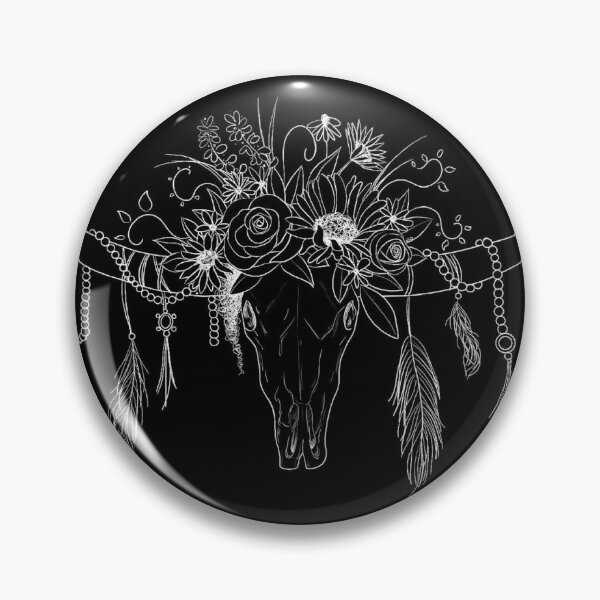 Item preview, Longhorn Flower Skull Skeleton  designed and sold by Hallie Odom.