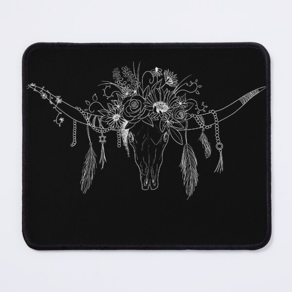 Item preview, Longhorn Flower Skull Skeleton designed and sold by Hallie Odom.