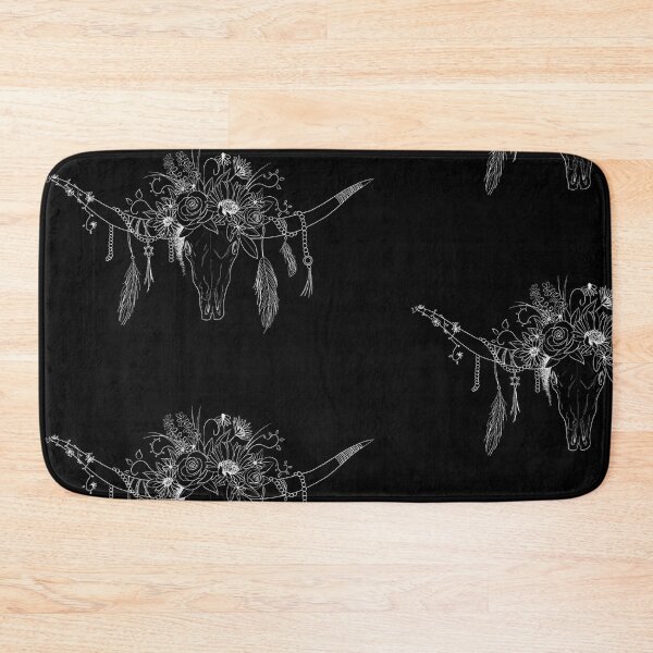 Item preview, Longhorn Flower Skull Skeleton  designed and sold by Hallie Odom.