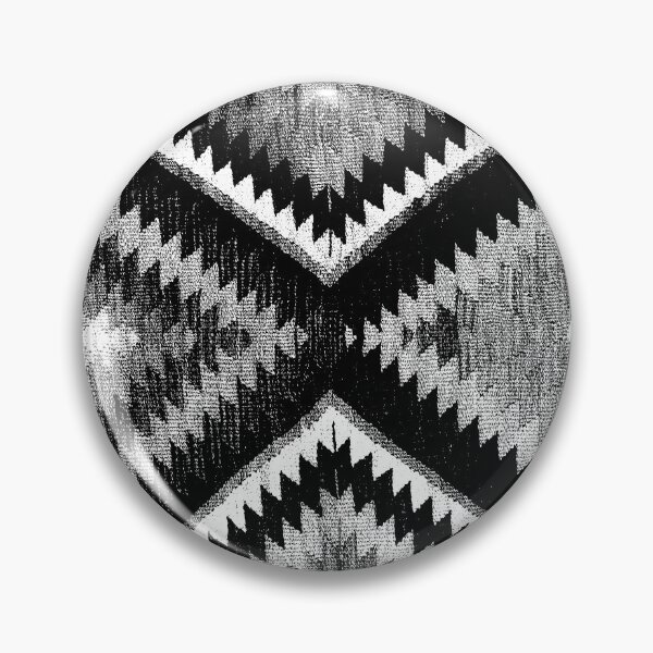Item preview, Vintage Kilim fragment ethnic textile geometric black white rug ethnic pattern designed and sold by Talalp.