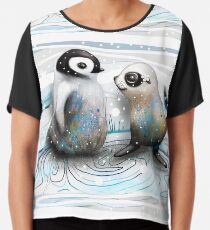 Pinguin-Küken und Baby-Dichtung Chiffontop