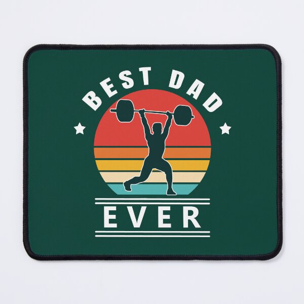 Item preview, Best Dad Ever Vintage Sunset Weight Lifter designed and sold by LindaCooke.