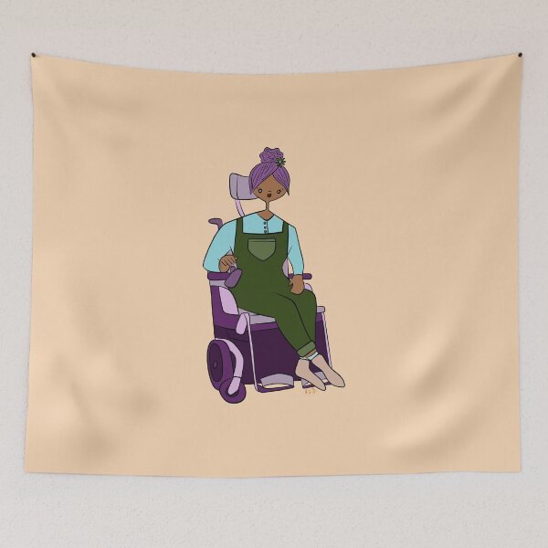 Item preview, Cute Girl With Power Chair (orange) designed and sold by misslovelymess.