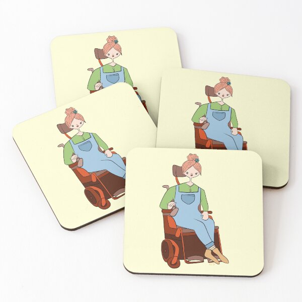 Item preview, Cute Girl With Power Chair (yellow) designed and sold by misslovelymess.