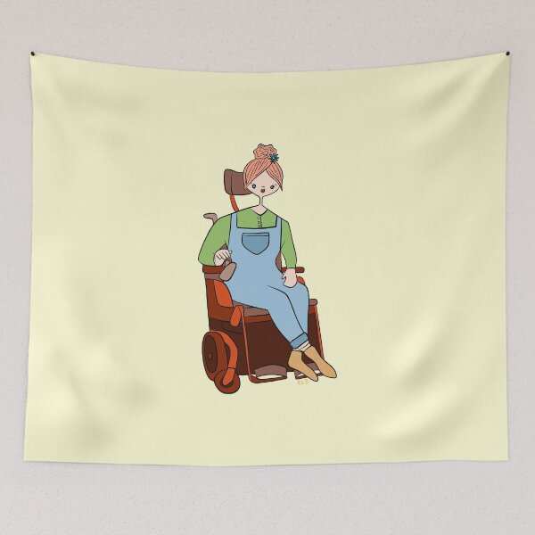 Item preview, Cute Girl With Power Chair (yellow) designed and sold by misslovelymess.