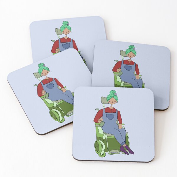 Item preview, Cute Girl With Power Chair (blue) designed and sold by misslovelymess.