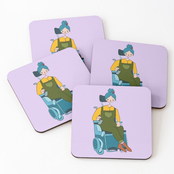 Item preview, Cute Girl With Power Chair (purple) designed and sold by misslovelymess.