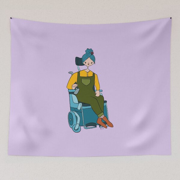 Item preview, Cute Girl With Power Chair (purple) designed and sold by misslovelymess.