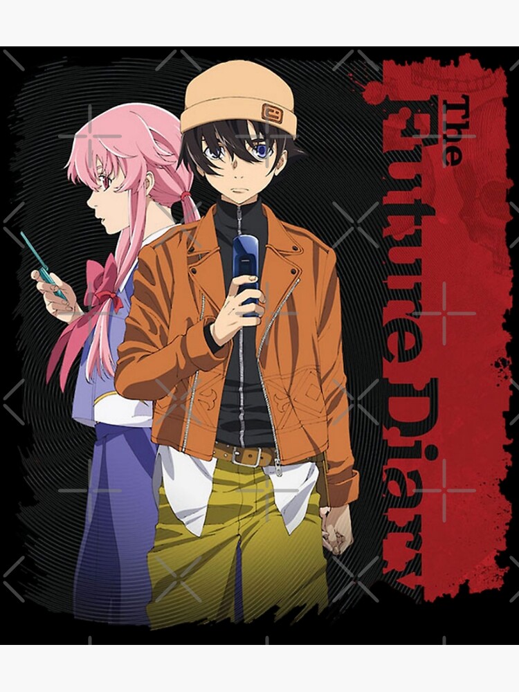 Mirai Nikki, anime, red background, simple background