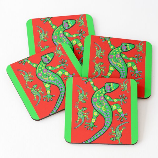 Item preview, Lizards Family Red designed and sold by MatchTheDrapes.