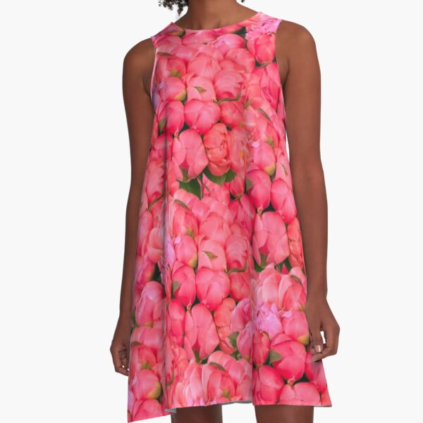 Bright peony boom A-Line Dress