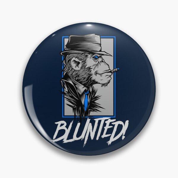 Item preview, Blunted-  Stoned Ape smoking a blunt-  420 Stoner Design  Blue Accents designed and sold by YomeHayin.