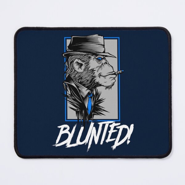 Item preview, Blunted-  Stoned Ape smoking a blunt-  420 Stoner Design  Blue Accents designed and sold by YomeHayin.