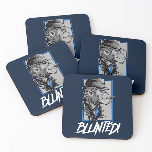 Item preview, Blunted-  Stoned Ape smoking a blunt-  420 Stoner Design  Blue Accents designed and sold by YomeHayin.