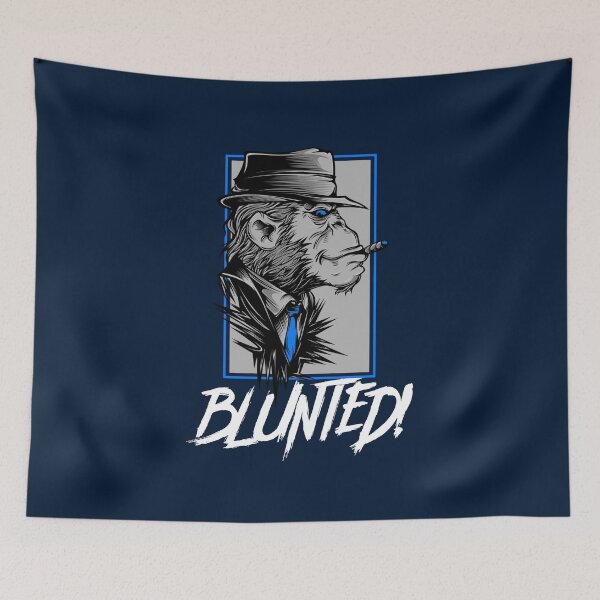 Item preview, Blunted-  Stoned Ape smoking a blunt-  420 Stoner Design  Blue Accents designed and sold by YomeHayin.