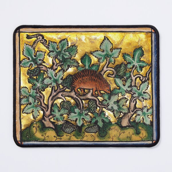 Item preview, HEDGEHOG AMONG VINES AND GRAPES Medieval Bestiary designed and sold by BulganLumini.