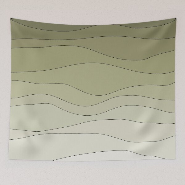 Item preview, Abstract Wavy Line Art Green Gradient 04 designed and sold by PAPER MOON art & design.