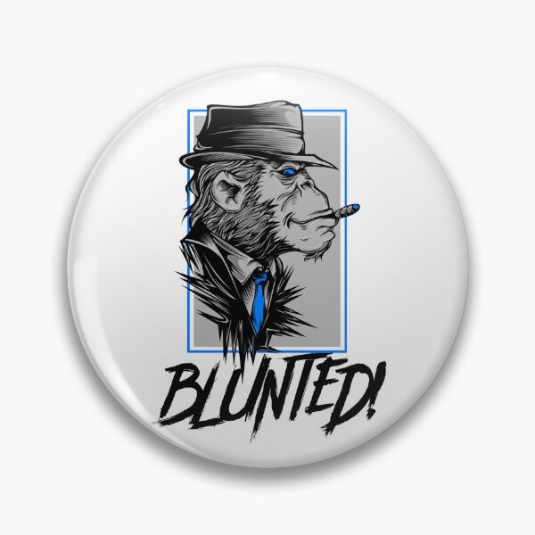 Item preview, Blunted-  Stoned Ape smoking a blunt-  420 Stoner Design  Blue Accents designed and sold by YomeHayin.