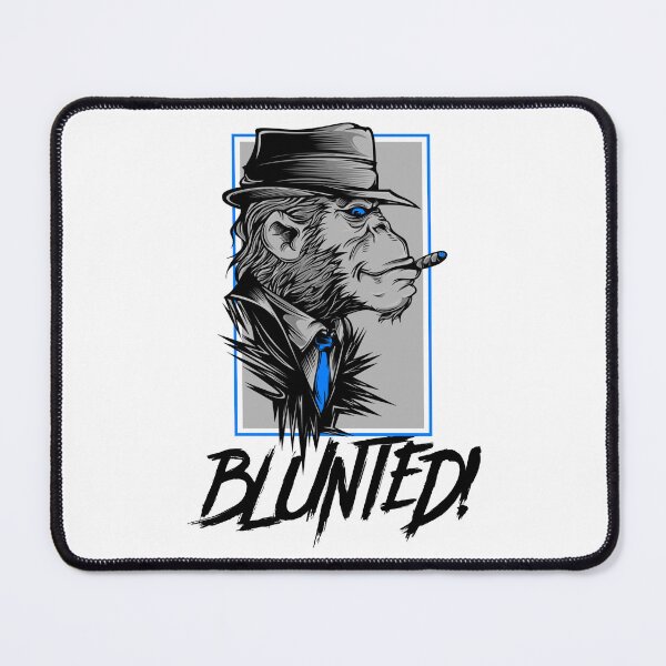 Item preview, Blunted-  Stoned Ape smoking a blunt-  420 Stoner Design  Blue Accents designed and sold by YomeHayin.