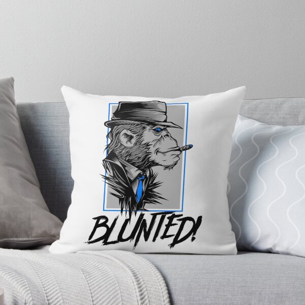 Item preview, Blunted-  Stoned Ape smoking a blunt-  420 Stoner Design  Blue Accents designed and sold by YomeHayin.