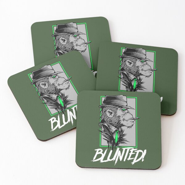 Item preview, Blunted-  Stoned Ape smoking a blunt-  420 Stoner Design  Green Accents designed and sold by YomeHayin.