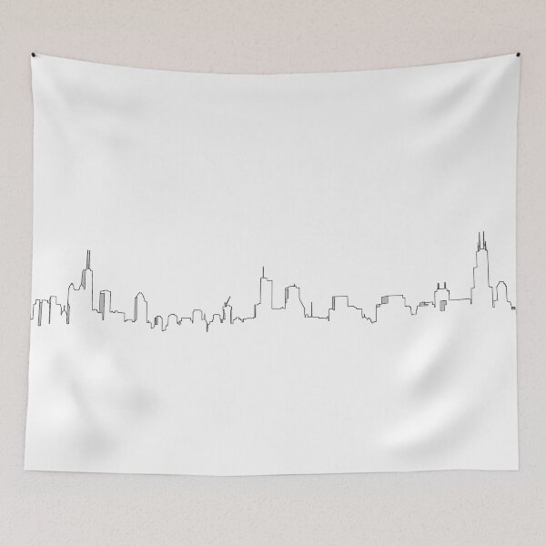 Artikelvorschau, Chicago Skyline Line Art entworfen und verkauft von Elizabeth McDaniel.