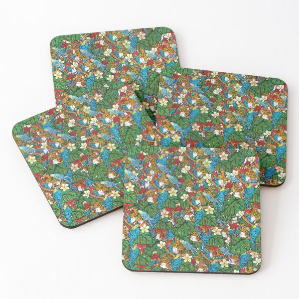 Item preview, Harlequin Macaw With tropical Leaves Random Pattern. designed and sold by DesignHouse07.