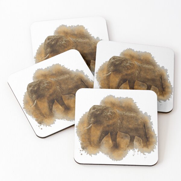 Item preview, Elephant cow in the desert dust, elephant lover, Africa fan designed and sold by Kirei-Lily.
