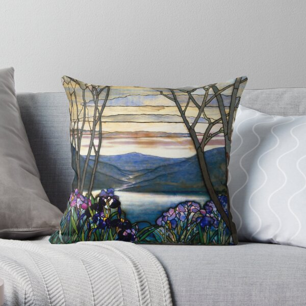 Magnolias and Irises Throw Pillow