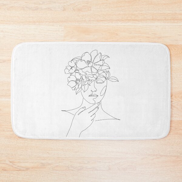 Item preview, Modern Face and Flowers Line Art Sketch designed and sold by Finding Flowers.