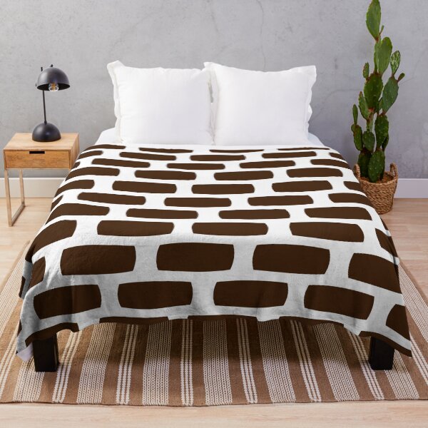 Item preview, Brown White Wall Bricks Rectangle Cube Symmetry Square Diamond Geometric Pattern designed and sold by Moyanana.