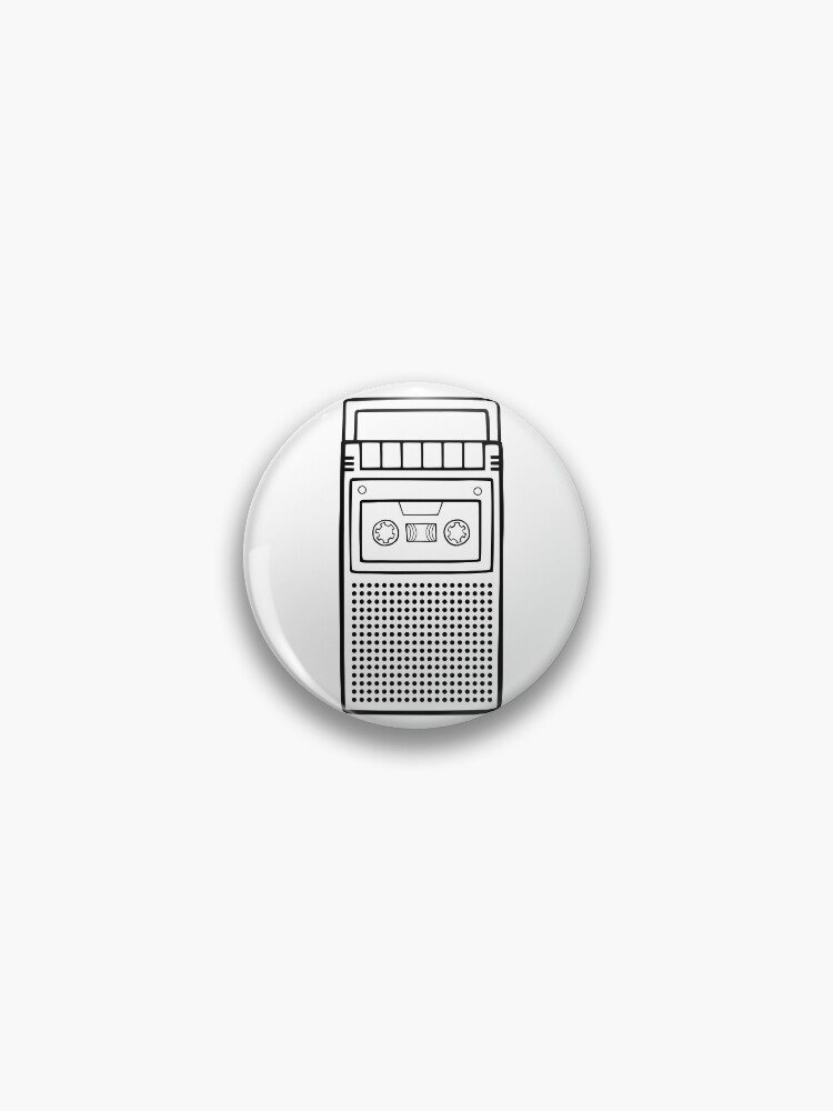 Thumbnail 1 von 3, Button, Retro Mono Portable Cassette Tape Player Recorder designt und verkauft von tapeisdamessage.