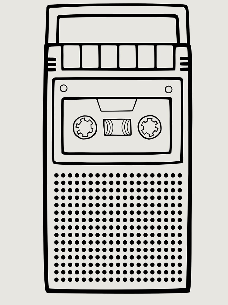 Thumbnail 6 von 6, Premium Oversized Pullover, Retro Mono Portable Cassette Tape Player Recorder designt und verkauft von tapeisdamessage.