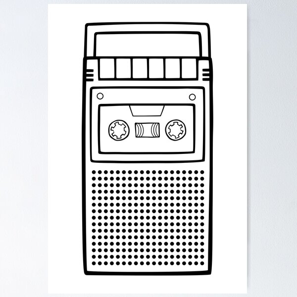 Item preview, Retro Mono Portable Cassette Tape Player Recorder designed and sold by tapeisdamessage.