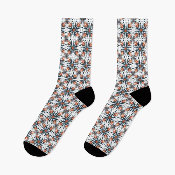 Item preview, flower buds mirrored floral mandala geometric blue and white mosaic shape designed and sold by Lady Bruniere.