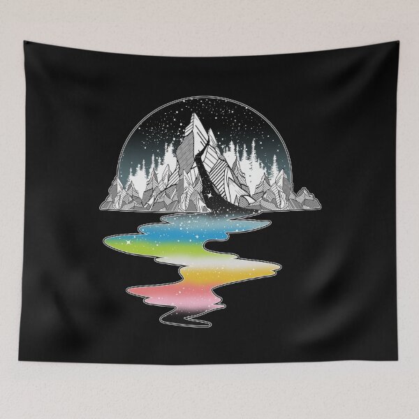 Artikelvorschau, Queer Pride Flag Mountain River entworfen und verkauft von Clara Hollins.