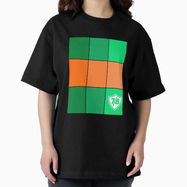 Green & Orange Tiles Oversized T-Shirt