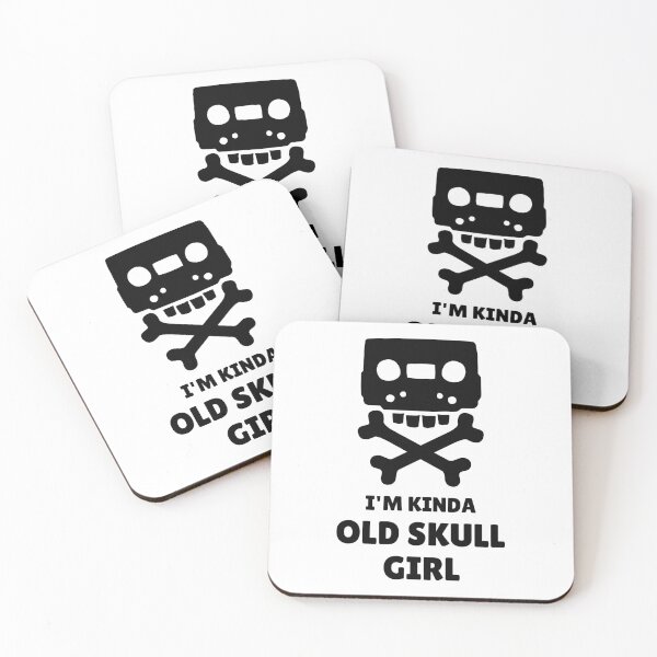 Item preview, Copy of I'm Kinda Old School Girl - Funny Cassette Skull - Black designed and sold by tapeisdamessage.