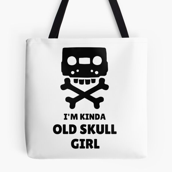 Item preview, Copy of I'm Kinda Old School Girl - Funny Cassette Skull - Black designed and sold by tapeisdamessage.