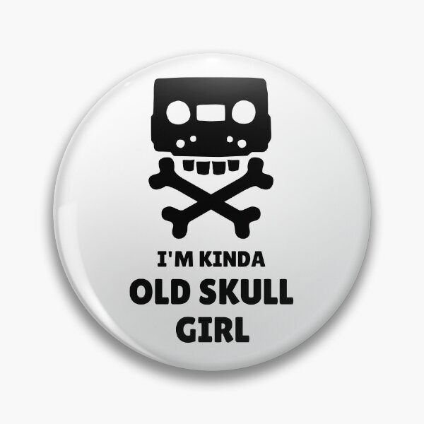 Item preview, Copy of I'm Kinda Old School Girl - Funny Cassette Skull - Black designed and sold by tapeisdamessage.