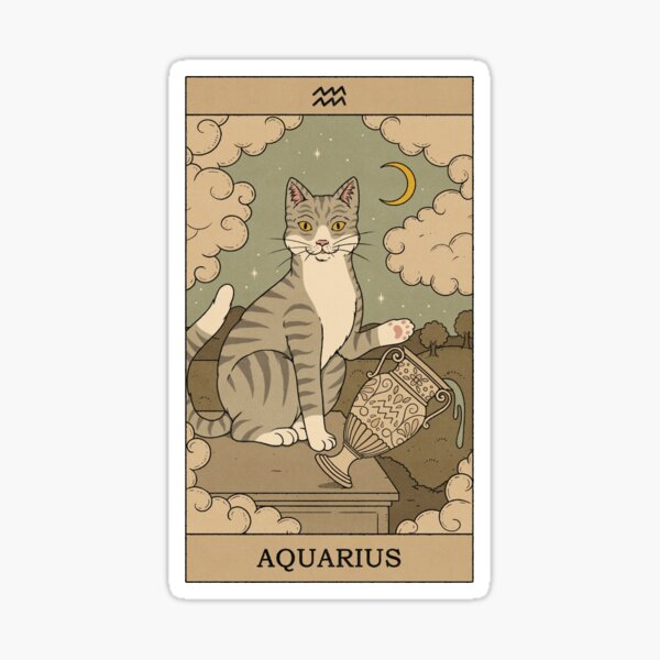 Aquarius Cat Sticker