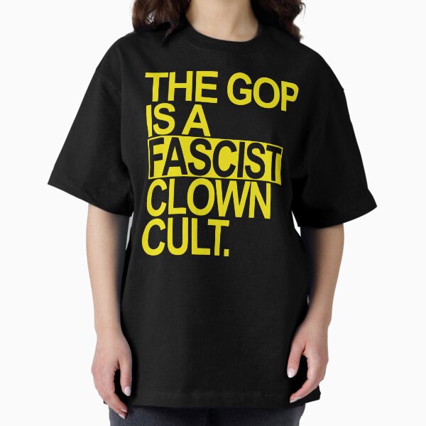 Vista previa del artículo con la obra «El Partido Republicano es un culto al PAYASO FASCISTA (amarillo)», diseñado y vendido por Thelittlelord.