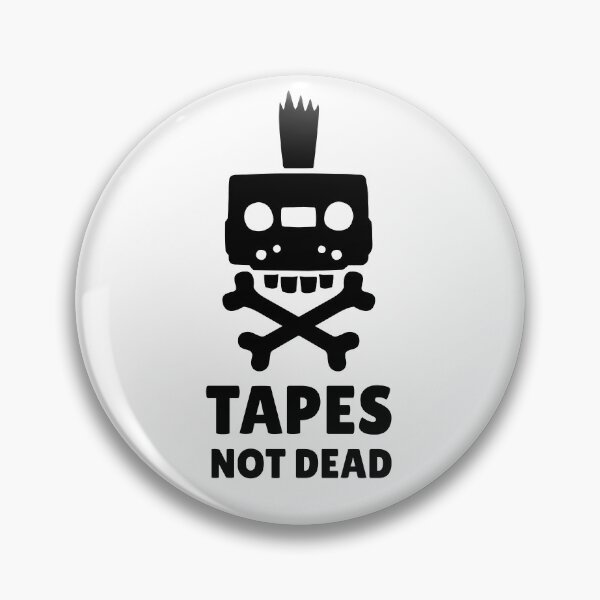 Artikelvorschau, Tapes Not Dead - Cassette Tape Punk Skull - Black entworfen und verkauft von tapeisdamessage.