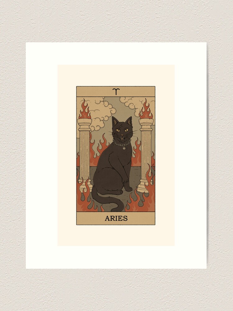 Thumbnail 1 of 3, Art Print, Aries Cat designed and sold by thiagocorream.