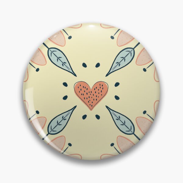 Artikelvorschau, flower buds, hearts and leaves floral mandala mirrored blue and pink mosaic geometric shape entworfen und verkauft von Lady Bruniere.