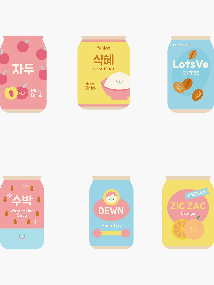 korean drinks sticker pack | Sticker