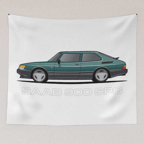 Item preview, Saab 900 SPG Aero Illustration Green designed and sold by blackdogshop.