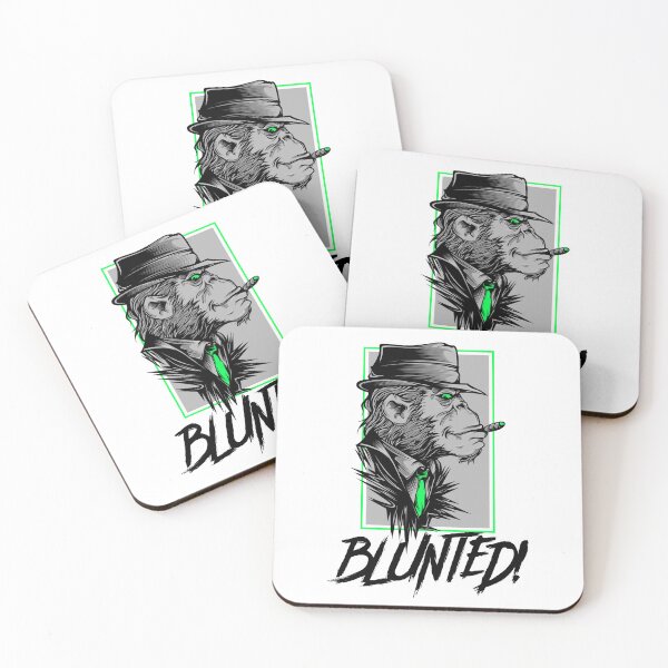 Item preview, Blunted-  Stoned Ape smoking a blunt-  420 Stoner Design  Green Accents designed and sold by YomeHayin.