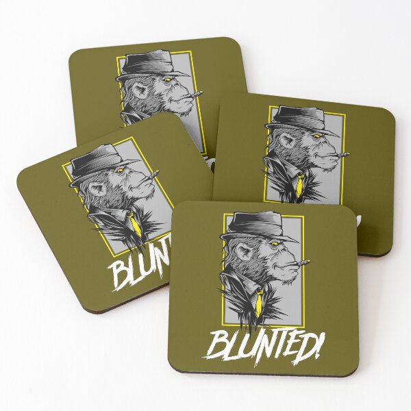 Item preview, Blunted-  Stoned Ape smoking a blunt-  420 Stoner Design  Yellow Accents designed and sold by YomeHayin.